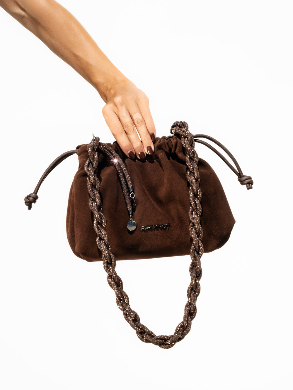 FIA Drawstring Bag - Chocolate Suede