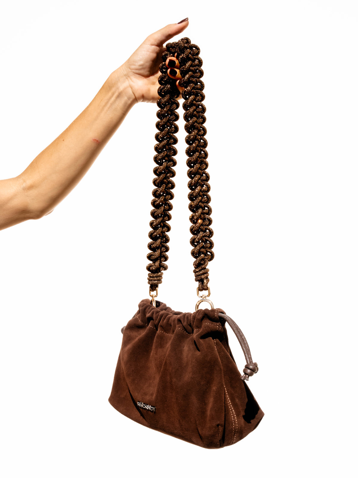 FIA Drawstring Bag - Chocolate Suede