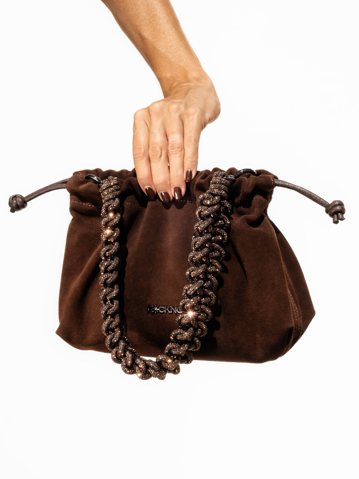 FIA Drawstring Bag - Chocolate Suede