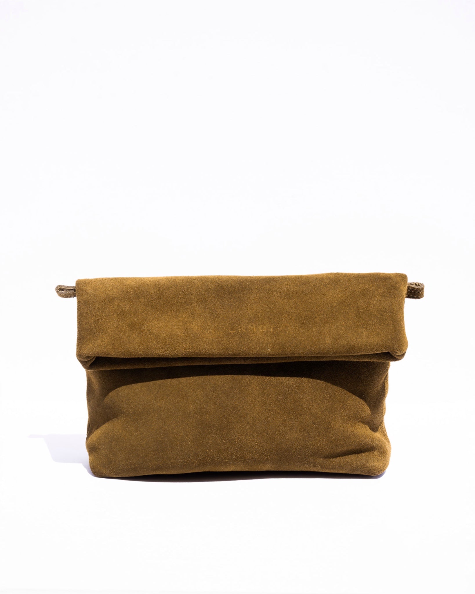 Noa Fold Over - Olive Genuine Suede