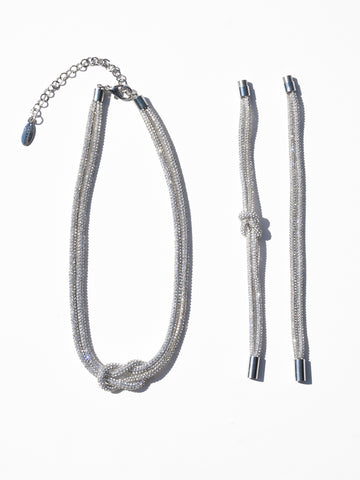 Crystal Knot Bracelet Set - Crystal