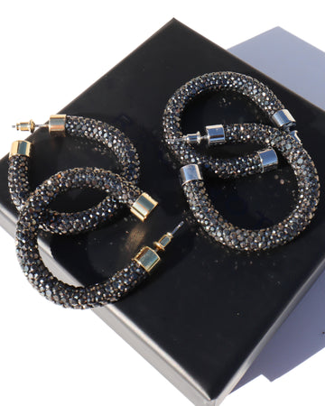 Petite Hoops - Gunmetal