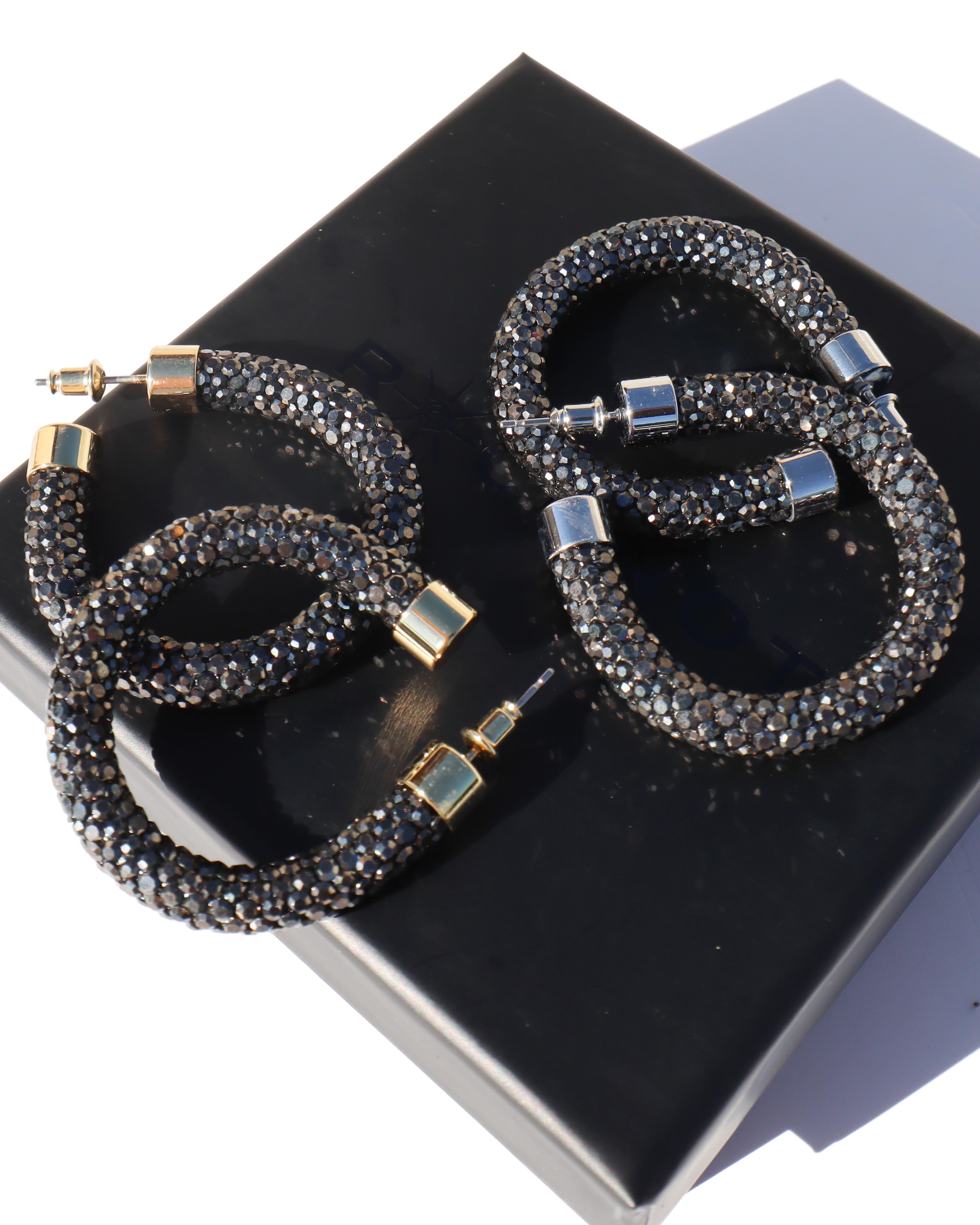 Petite Hoops - Gunmetal