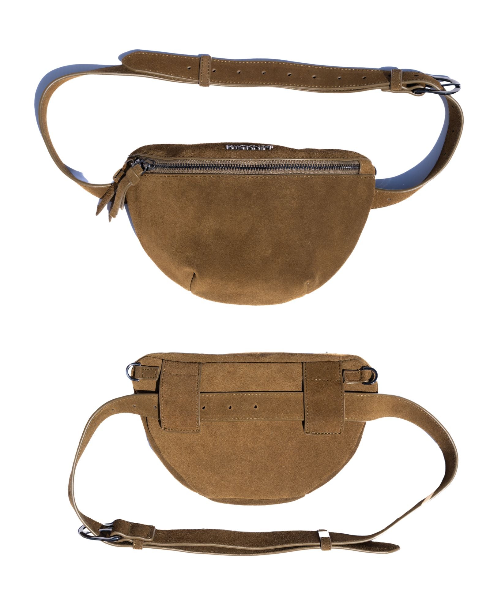 Infinity Belt Bag - Olive Genuine Suede
