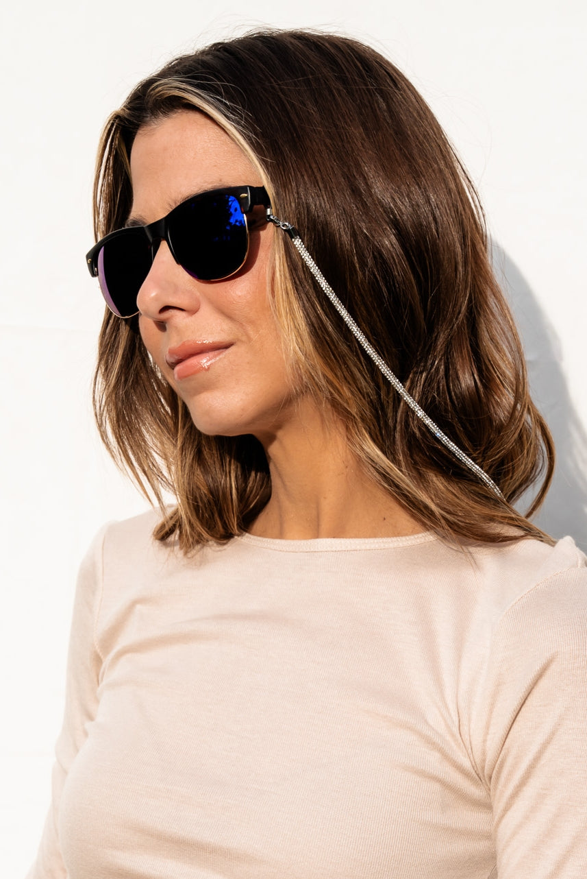2-in-1 Sunglass Chain / Necklace - Crystal