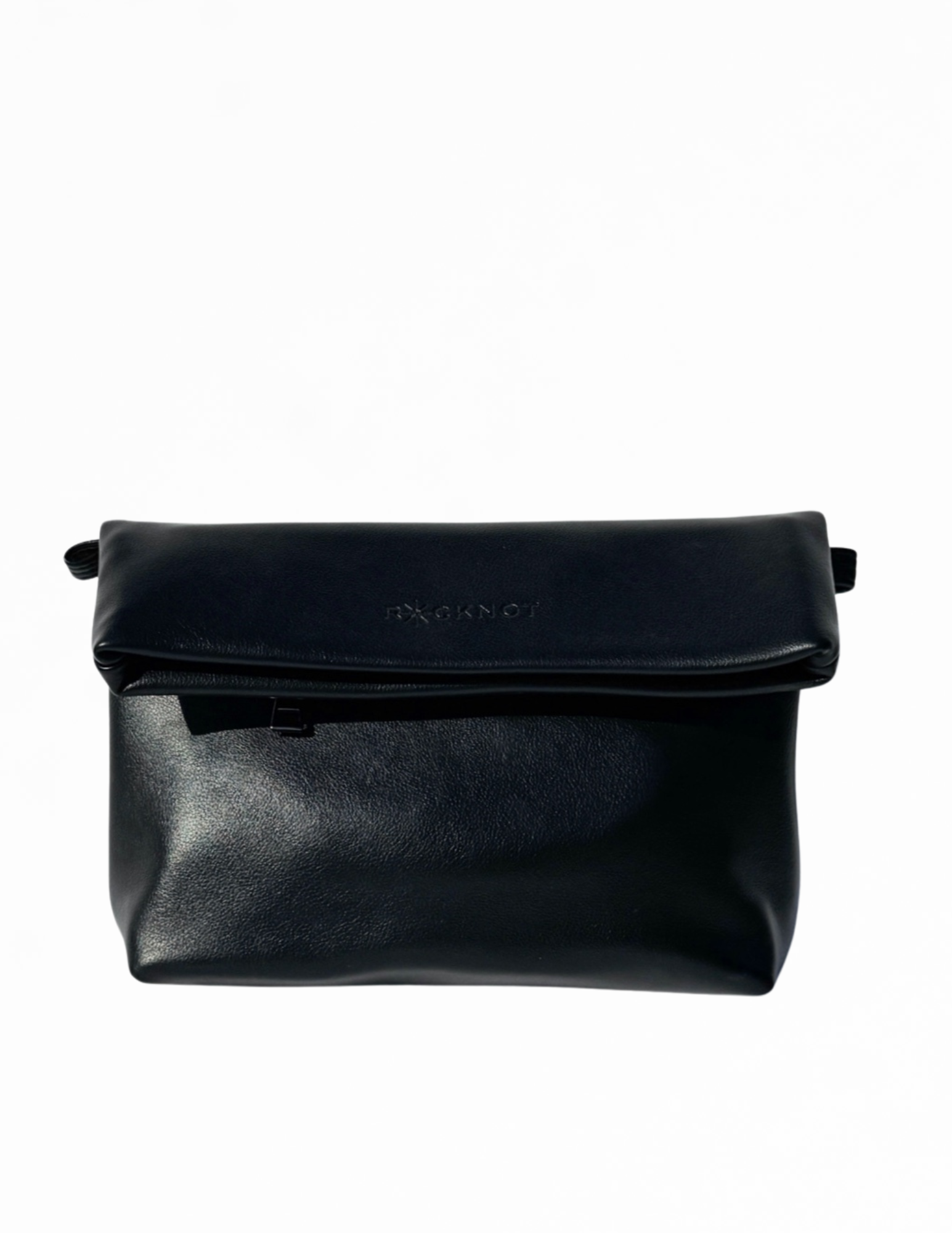 Noa Fold Over - Black Vegan Leather