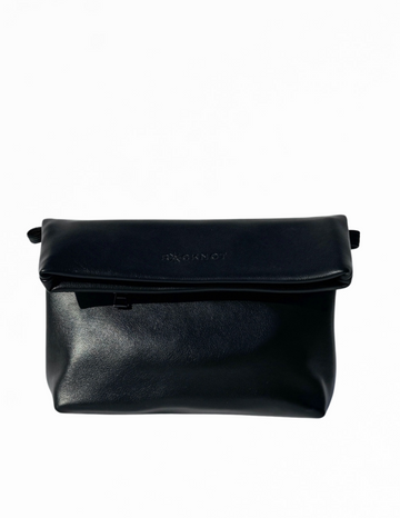 Noa Fold Over - Black Vegan Leather