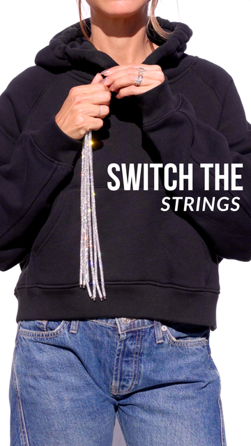 TASSEL Strings Hoodie - Black