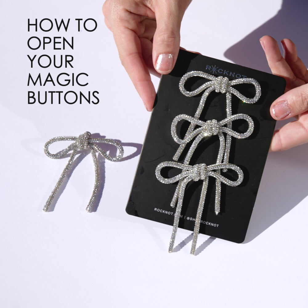MAGIC BUTTONS - 3 Bows - Crystal