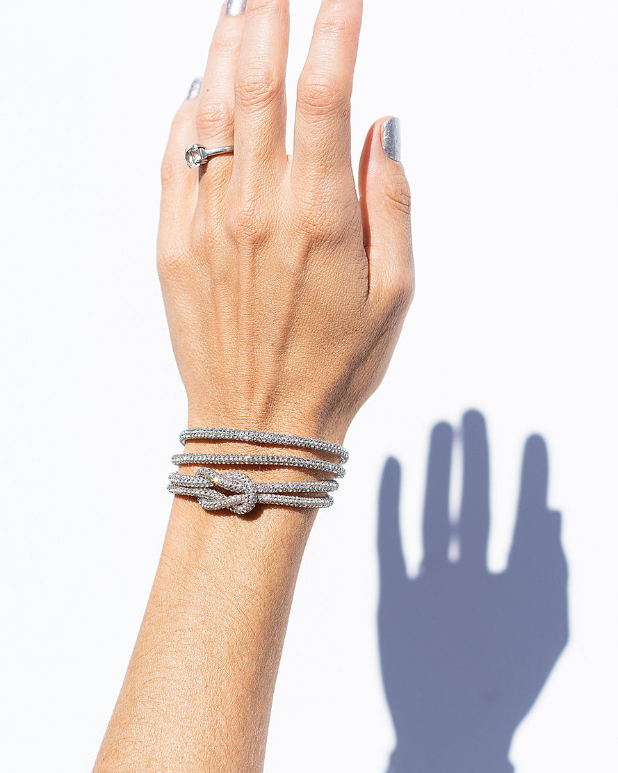Crystal Knot Bracelet Set - Crystal